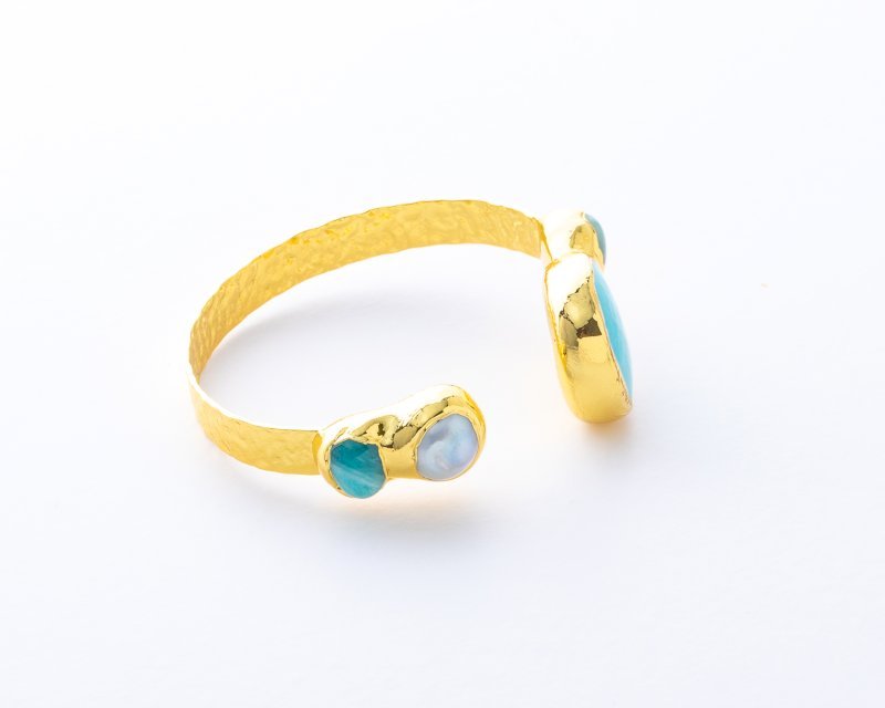 Colored Stone Pearl Bracelet