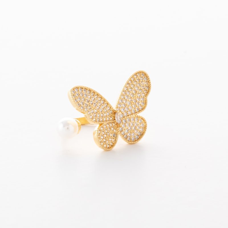 Big Butterfly Glass Ring