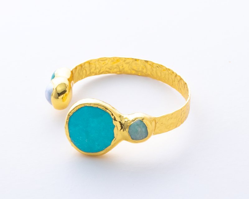 Colored Stone Pearl Bracelet