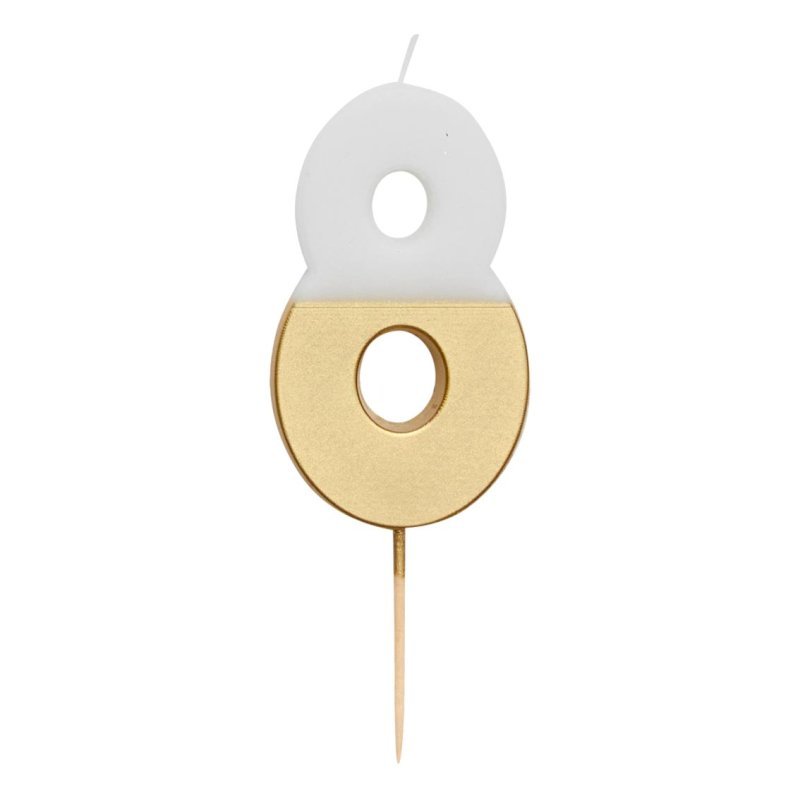 Gold and White  Candle 8