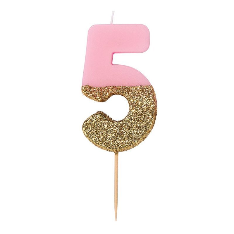 Pink Glitter Candle 5