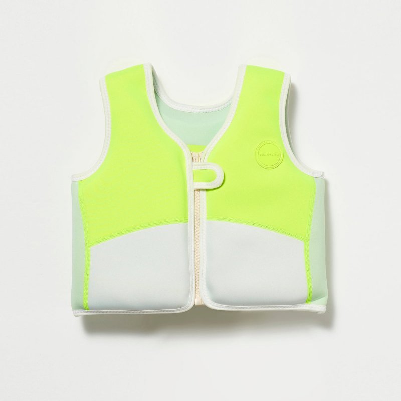 Swim Vest 1-2 EU Shark Tribe Blue Neon Citrus