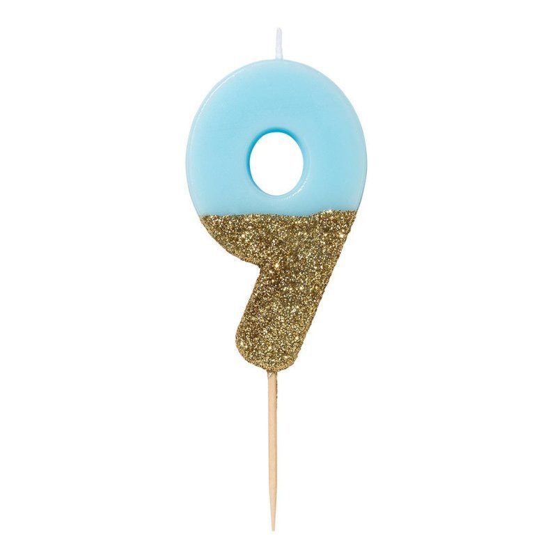 Blue Glitter Candle 9
