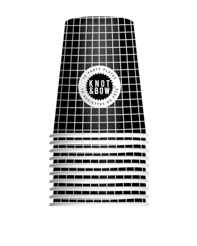 Black Grid Party Cups