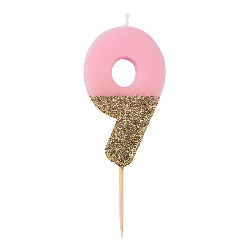 Pink Glitter Candle 9