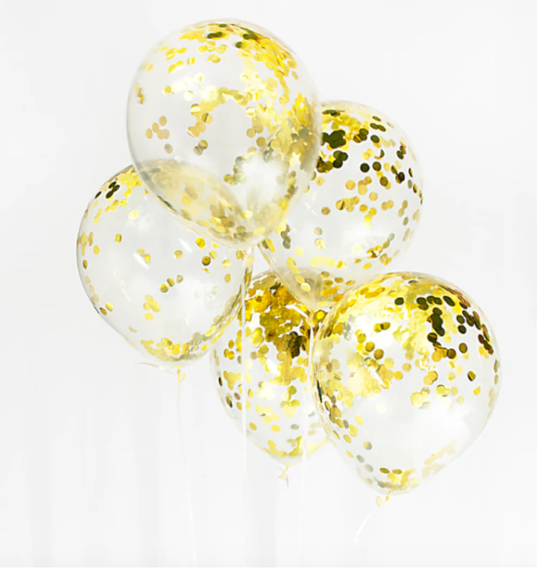 Gold Confetti Balloons