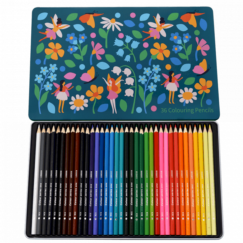 Fairies in the Garden 36 Colouring Pencils in a Tin