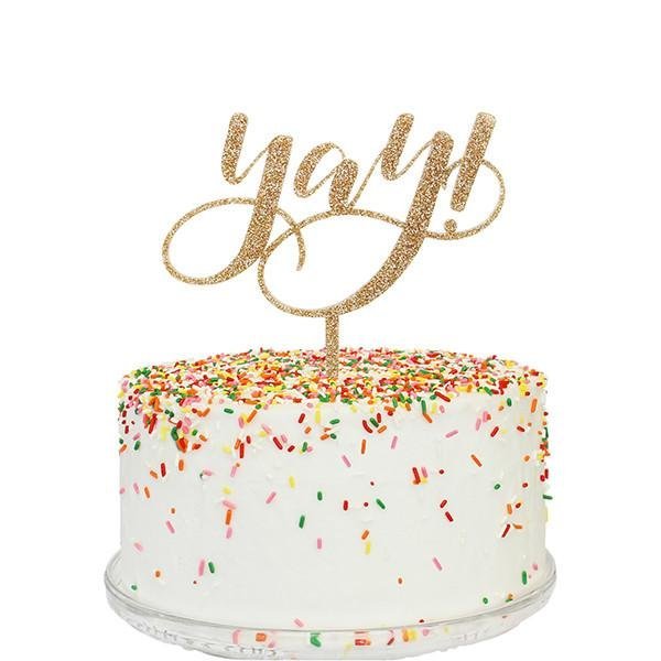 Gold Glitter - Yay Script Topper