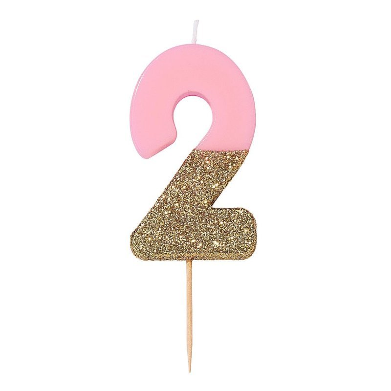 Pink Glitter Candle 2