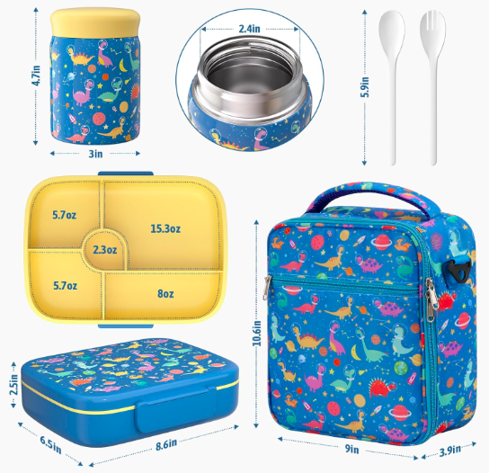 Kids Bento (Blue Dinosaur)