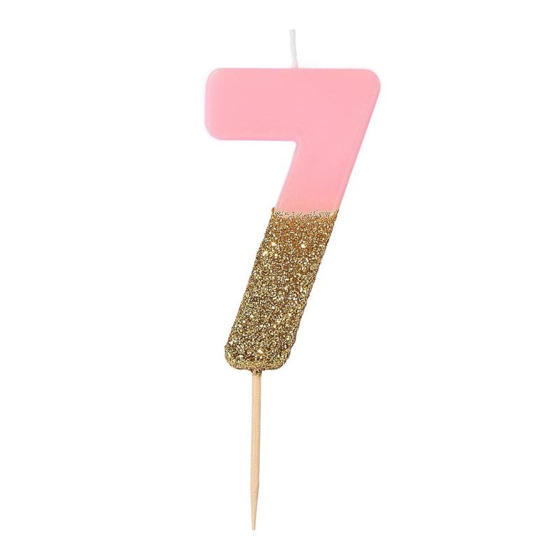Pink Glitter Candle 7