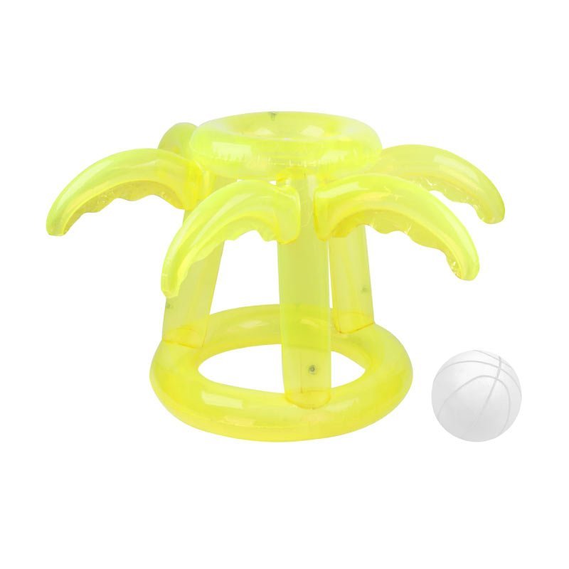 Inflatable Float Away Basketball Set Tropical - Neon Lime