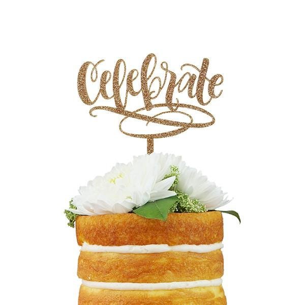 Gold Glitter - Celebrate Topper
