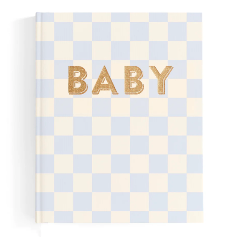 Baby Book Blue Check