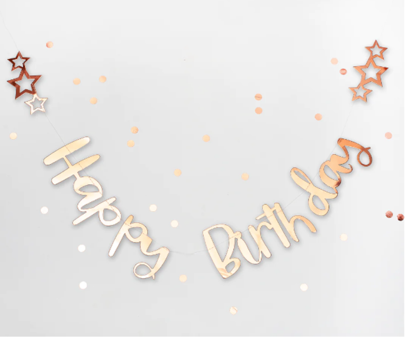 Rose Gold Happy Birthday Garland