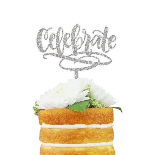 Silver Glitter - Celebrate Topper