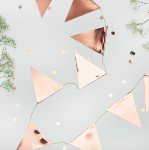 Rose Gold Pennant Bunting