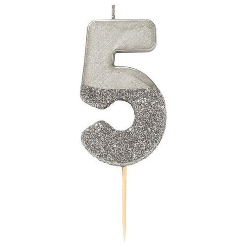 Silver Glitter Candle 5