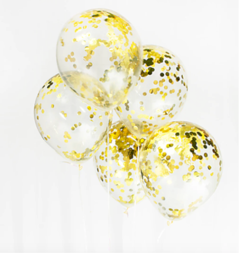 Gold Confetti Balloons