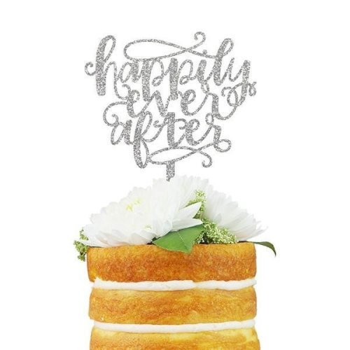 Silver Glitter - Happily Ever After Topper