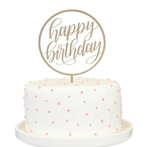 Gold Mirror - Happy Birthday Topper