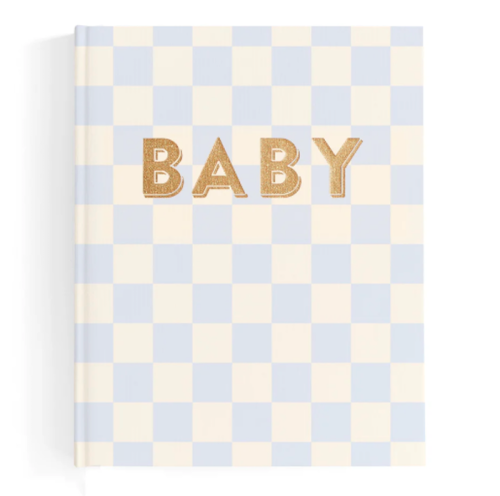 Baby Book Blue Check