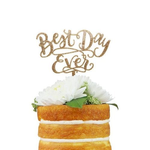 Gold Glitter - Best Day Ever Topper