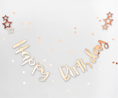 Rose Gold Happy Birthday Garland