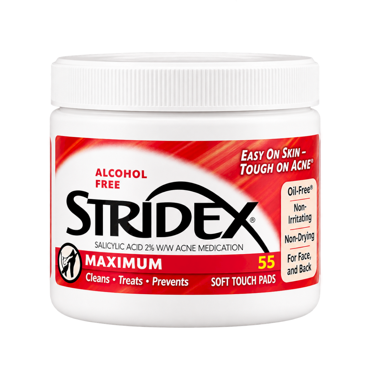 Stridex Maximum, Alcohol Free, 55 Soft Touch Pads