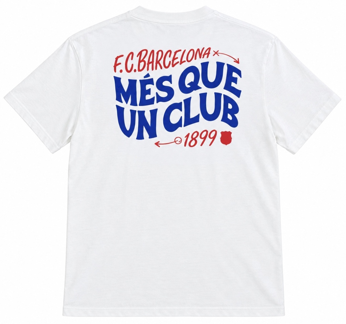 FC Barcelona White T-Shirt - MQUC Edition - 100% Cotton