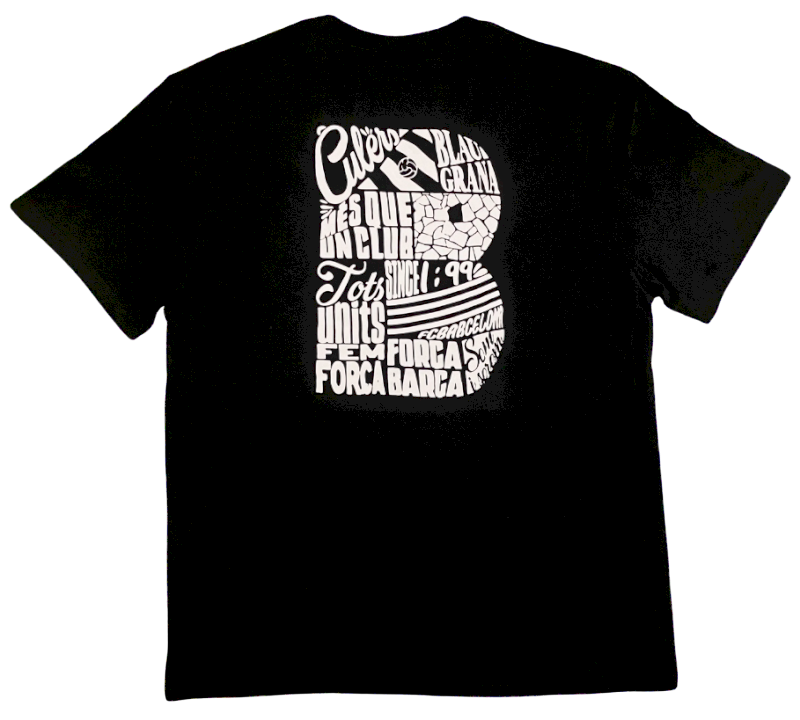 FC Barcelona Black T-Shirt - B-Legacy Edition - 100% Cotton