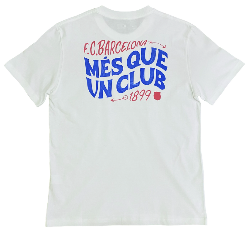 FC Barcelona White T-Shirt - MQUC Edition - 100% Cotton