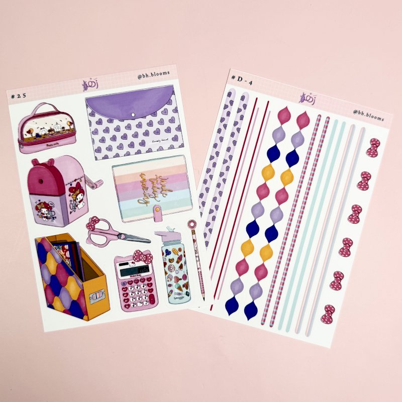 مجموعة ملصقات البنات مع التزيين