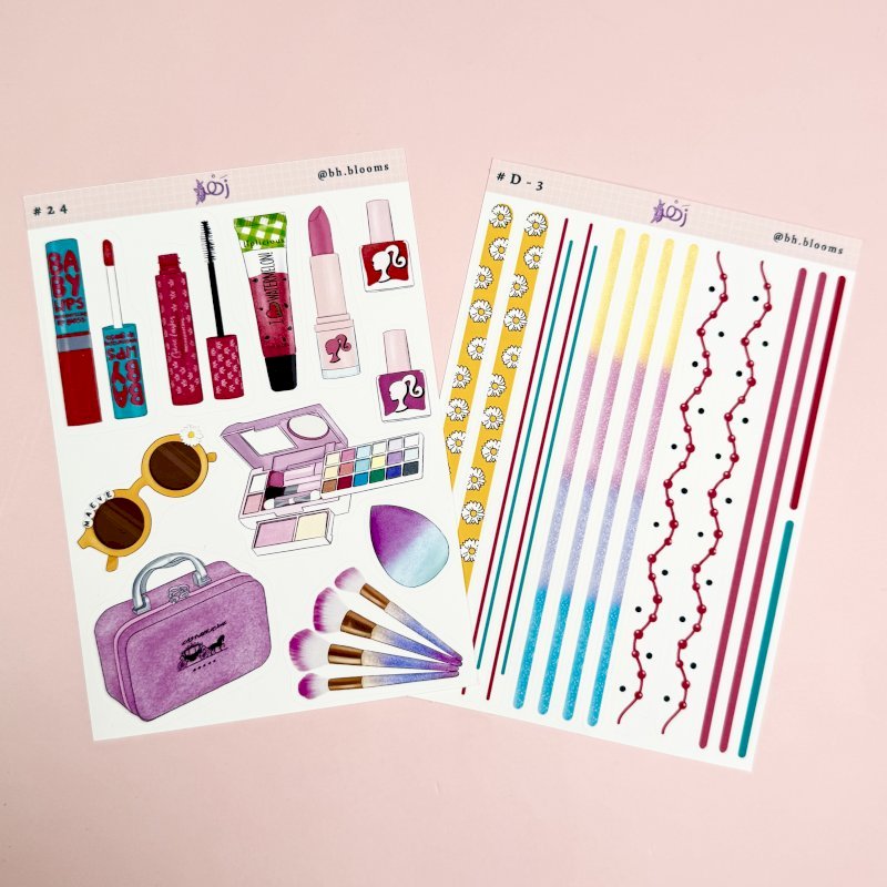 مجموعة ملصقات البنات مع التزيين