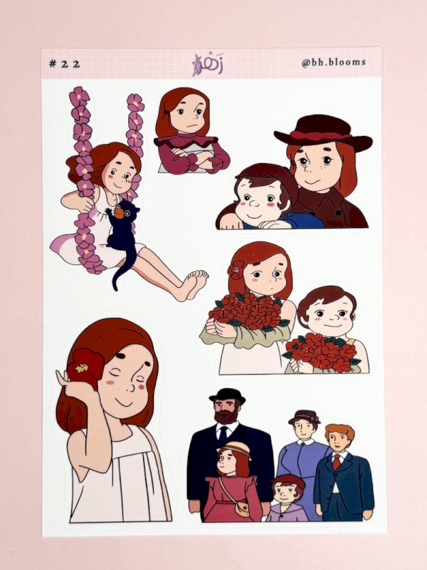 مجموعة ملصقات البنات مع التزيين