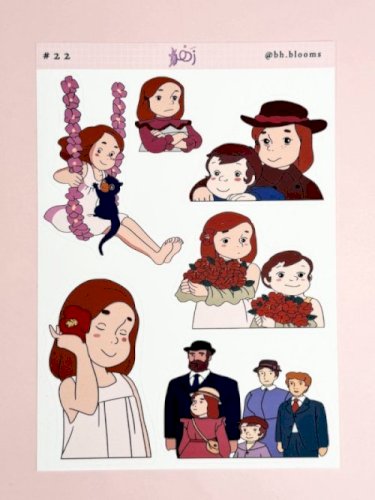 مجموعة ملصقات البنات مع التزيين