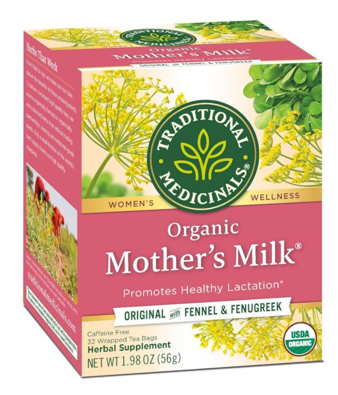 منتج Mother's Milk منتج أصلي غني بالشمر والحلبة، خالٍ من الكافيين، 32 كيس شاي مغلّف