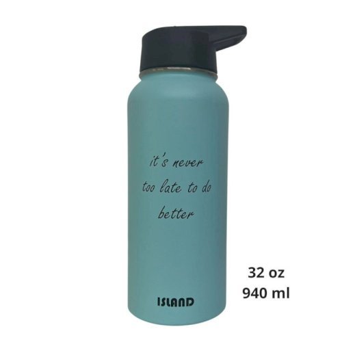 Green Water Bottle ( It's Never to Late ) 940 ml
