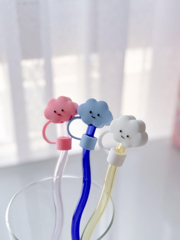 Silicone Straw Cap (Cloud)