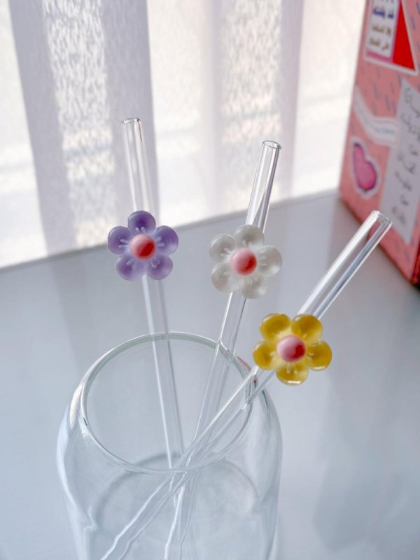 Glass straw (Flowers)