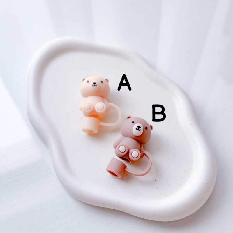 Silicone Straw Cap (Bear)