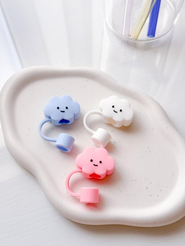 Silicone Straw Cap (Cloud)