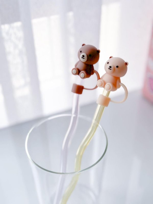 Silicone Straw Cap (Bear)