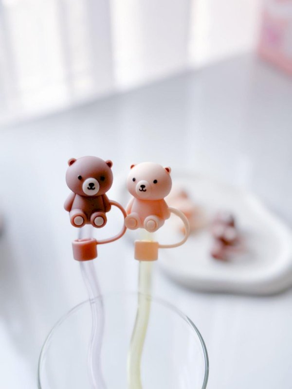 Silicone Straw Cap (Bear)