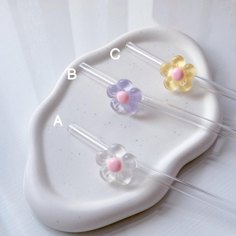 Glass straw (Flowers)