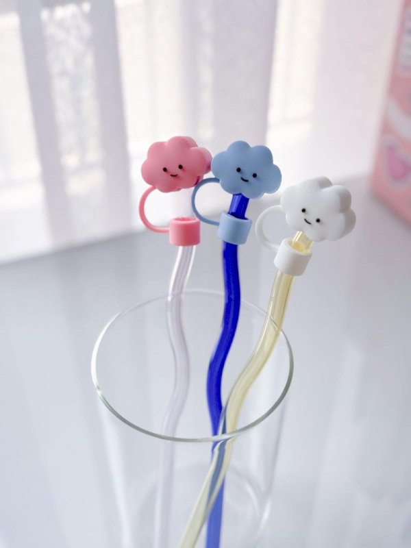 Silicone Straw Cap (Cloud)
