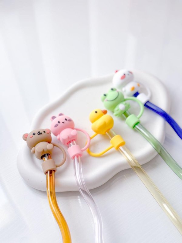 Silicone Straw Cap (Animal)