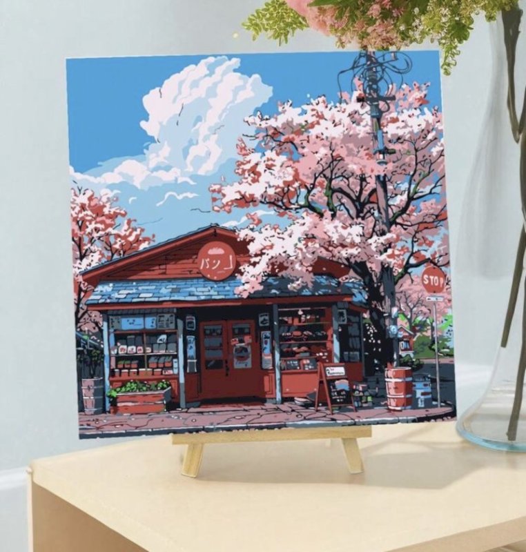 Painting by numbers with frame