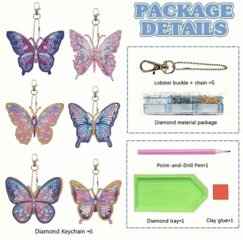 Diamond keychains set