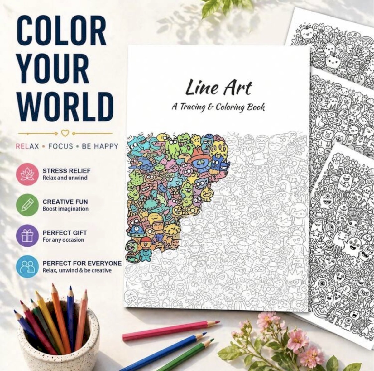 Line art book